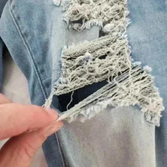 Hot Kiss Women's Size 5 Juniors Light Color Distressed Jeans - Picture 7 of 16